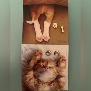 Kids Gold Tone Pet Earrings